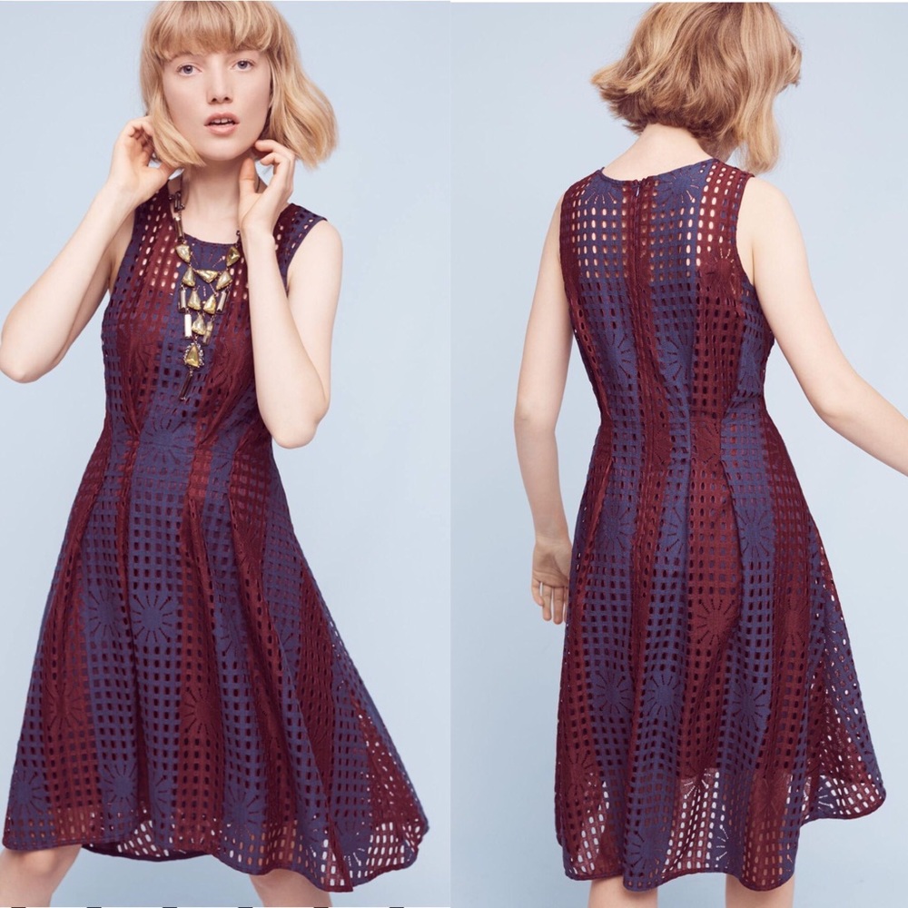 Plum Mesh Dress by Eva Franco, 6, EUC